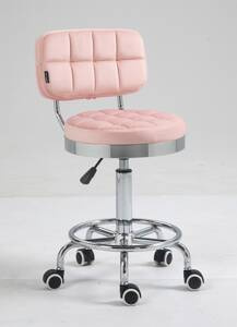 HOKER HC636 PUDROWY RÓŻ WELUR CHROMOWANA PODSTAWA