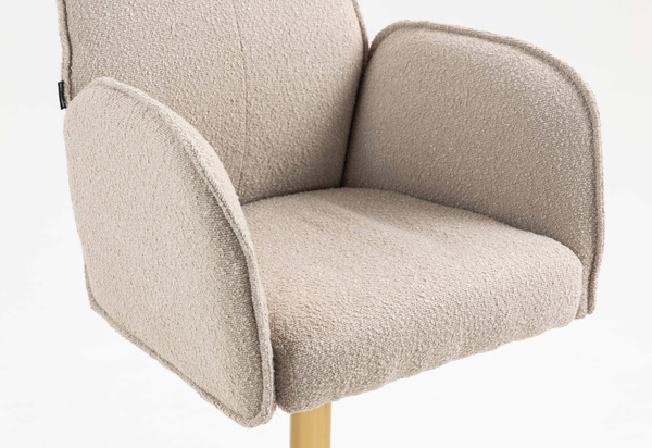 FOTEL HR280W LATTE BARANEK ZŁOTA PODSTAWA