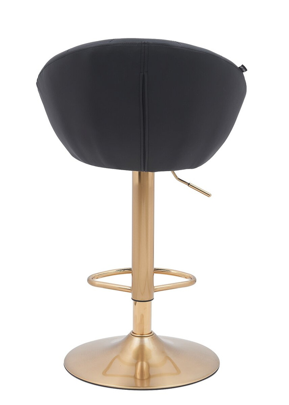 FOTEL HR948W CZARNY EKOSKÓRA ZŁOTA PODSTAWA