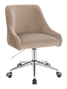 FOTEL HR920K LATTE WELUR CHROMOWANA PODSTAWA