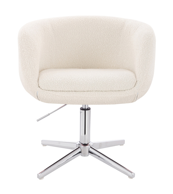 FOTEL HR333CROSS KREMOWY BARANEK CHROMOWANA PODSTAWA