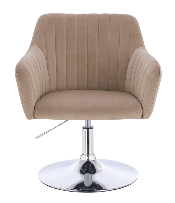 FOTEL HR190N LATTE WELUR CHROMOWANA PODSTAWA