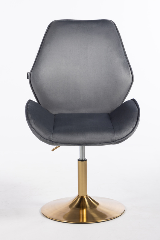 FOTEL HR350N GRAFITOWY WELUR ZŁOTA PODSTAWA