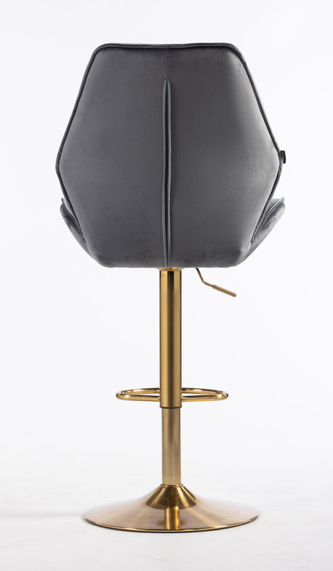 FOTEL HR350W GRAFITOWY WELUR ZŁOTA PODSTAWA