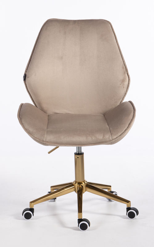 FOTEL HR350K LATTE WELUR ZŁOTA PODSTAWA