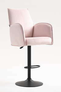 FOTEL HR280W PUDROWY RÓŻ WELUR CZARNA PODSTAWA
