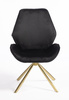 FOTEL HR350 PAJĄK CZARNY WELUR ZŁOTA PODSTAWA