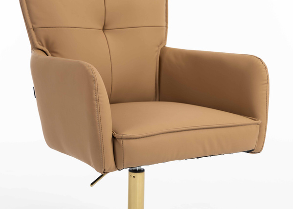 HOKER HR250CROSS KARMELOWY EKOSKÓRA PREMIUM SOFT ZŁOTA PODSTAWA