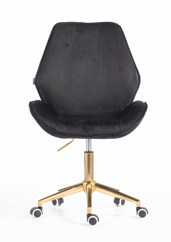 FOTEL HR350K CZARNY WELUR ZŁOTA PODSTAWA