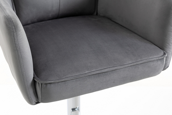 HOKER HR250W GRAFITOWY WELUR  CHROMOWANA PODSTAWA