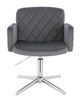 FOTEL HR802CROSS GRAFITOWY WELUR CHROMOWANA PODSTAWA