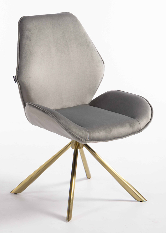 FOTEL HR350 PAJĄK STALOWY WELUR ZŁOTA PODSTAWA