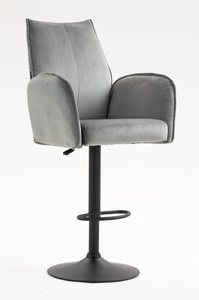 FOTEL HR280W STALOWY WELUR CZARNA PODSTAWA