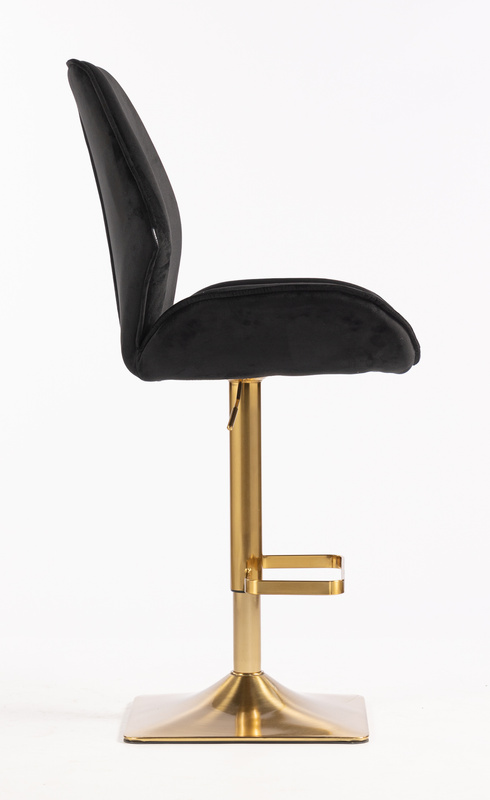 FOTEL HR350KW CZARNY WELUR ZŁOTA PODSTAWA