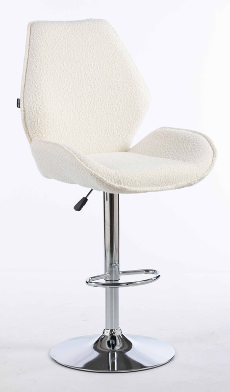 FOTEL HR350W KREMOWY BARANEK CHROMOWANA PODSTAWA