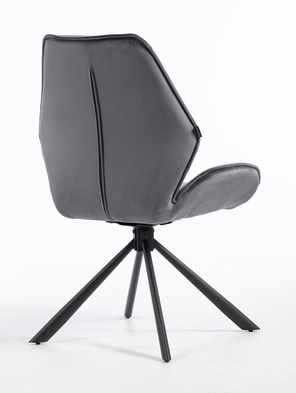 FOTEL HR350 PAJĄK GRAFITOWY WELUR CZARNA PODSTAWA