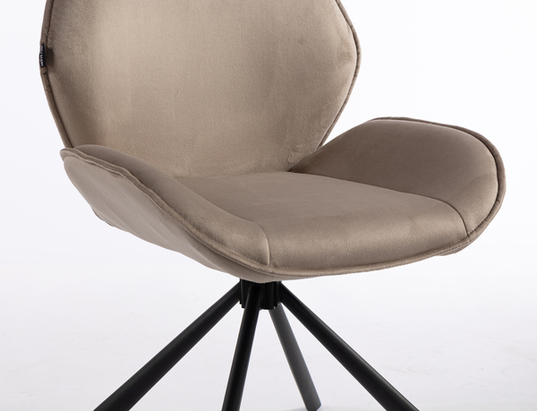 FOTEL HR350 PAJĄK LATTE WELUR CZARNA PODSTAWA