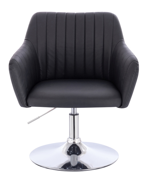 FOTEL HR190N CZARNY CHROMOWANA PODSTAWA