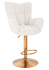 FOTEL HR650W KREMOWY BARANEK ZŁOTA PODSTAWA