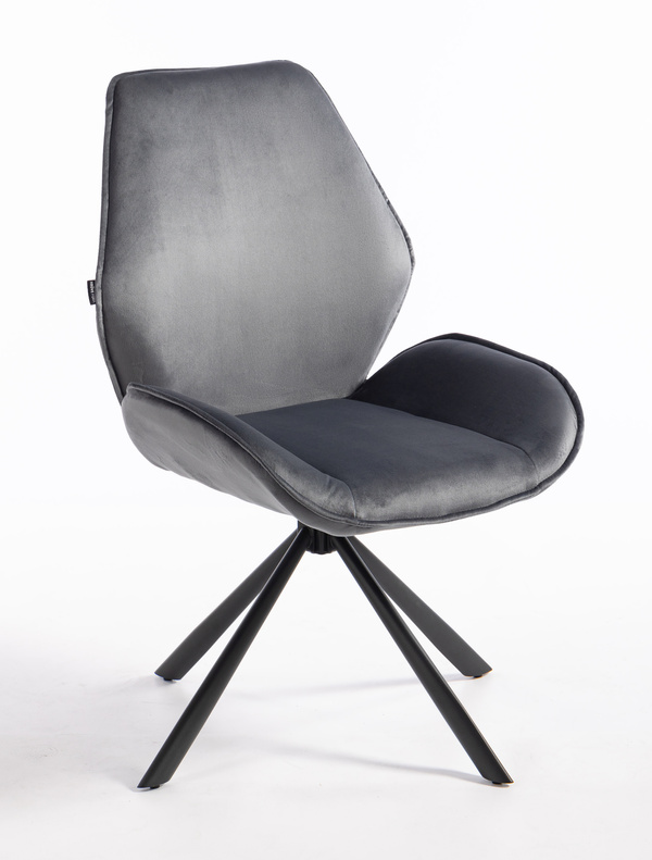 FOTEL HR350 PAJĄK GRAFITOWY WELUR CZARNA PODSTAWA