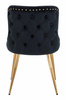 HR940 KRZESŁO ZŁOTE NOGI CZARNY WELUR