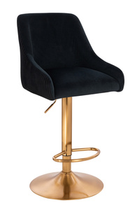 FOTEL HR920W CZARNY WELUR ZŁOTA PODSTAWA