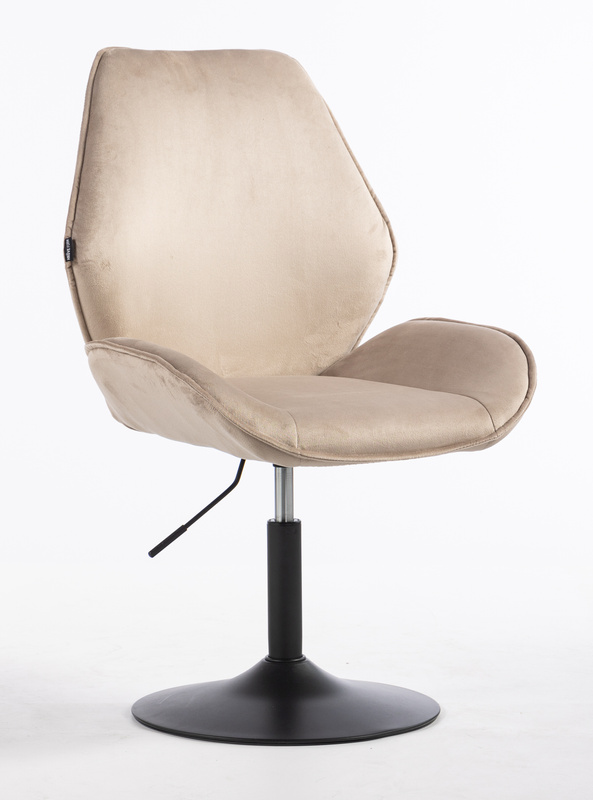 FOTEL HR350N LATTE WELUR CZARNA PODSTAWA