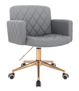 FOTEL HR802K SZARY ZŁOTA PODSTAWA