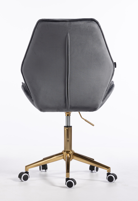 FOTEL HR350K GRAFITOWY WELUR ZŁOTA PODSTAWA