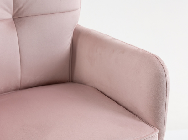 HOKER HR250K PUDROWY RÓŻ WELUR  CHROMOWANA PODSTAWA