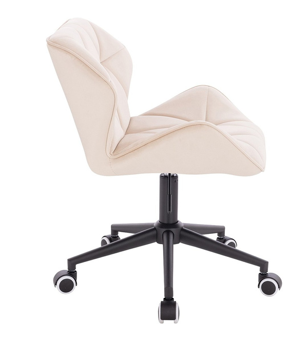 FOTEL HR111K KREMOWY WELUR CZARNA PODSTAWA