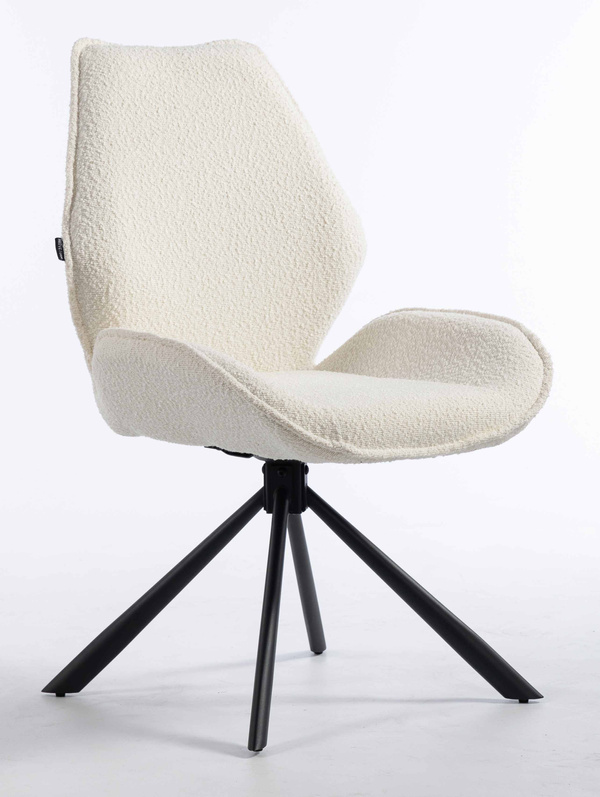 FOTEL HR350 PAJĄK KREMOWY BARANEK CZARNA PODSTAWA