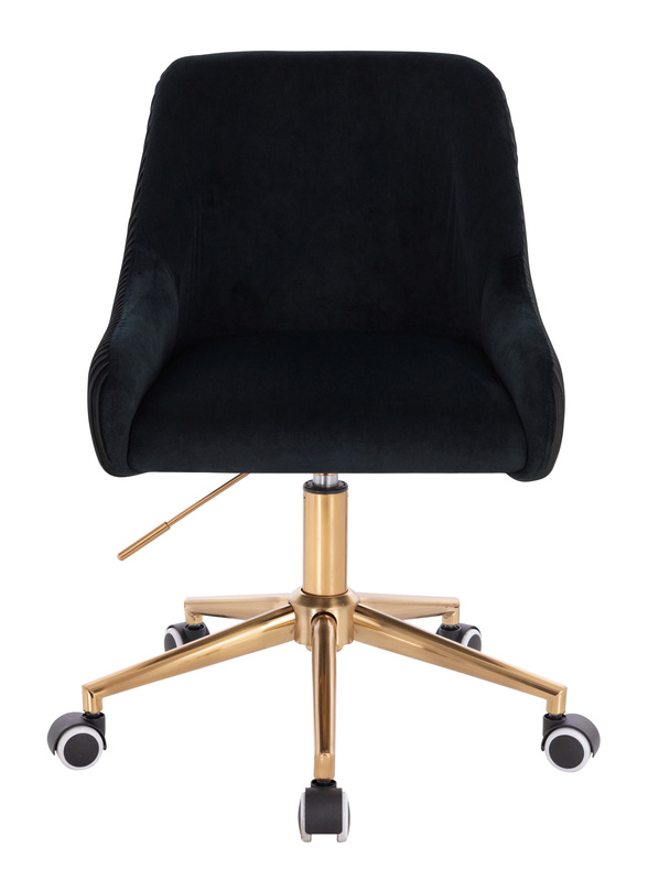 FOTEL HR920K CZARNY WELUR ZŁOTA PODSTAWA
