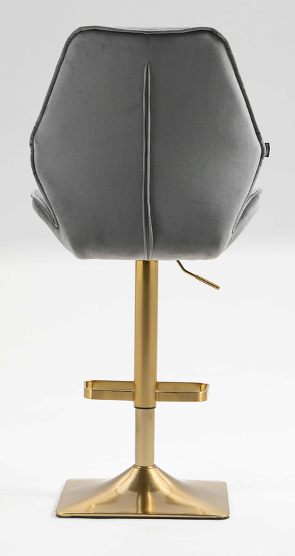 FOTEL HR350KW STALOWY WELUR ZŁOTA PODSTAWA