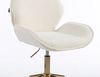 FOTEL HR350K KREMOWY BARANEK ZŁOTA PODSTAWA