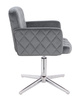 FOTEL HR802CROSS GRAFITOWY WELUR CHROMOWANA PODSTAWA
