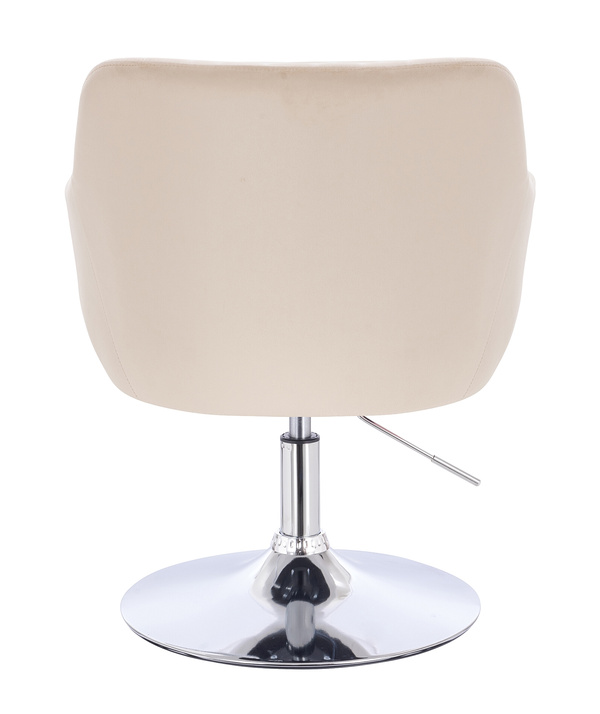 FOTEL HR190N KREMOWY WELUR CHROMOWANA PODSTAWA