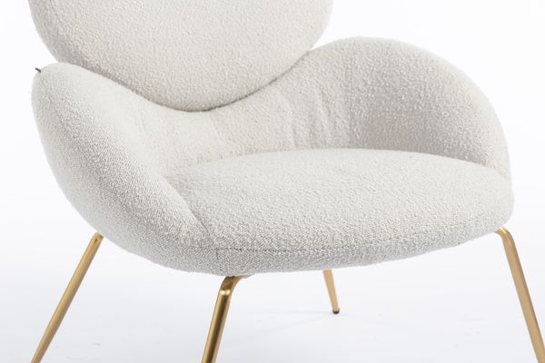 FOTEL HR2045 SZARY BARANEK ZŁOTA PODSTAWA