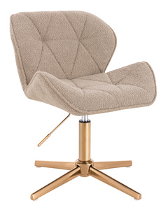 FOTEL HR111CROSS LATTE BARANEK ZŁOTA PODSTAWA