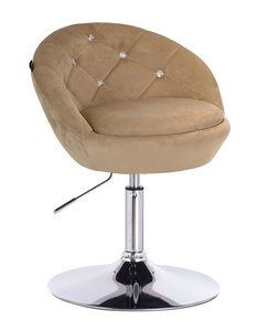 FOTEL HR948N LATTE WELUR CHROMOWANA PODSTAWA