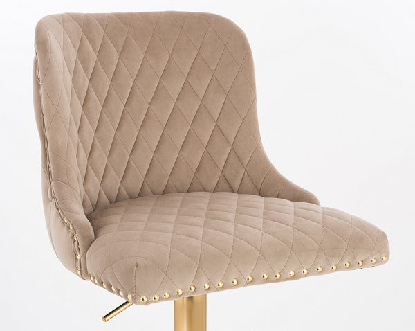 FOTEL HR940W LATTE WELUR ZŁOTA PODSTAWA