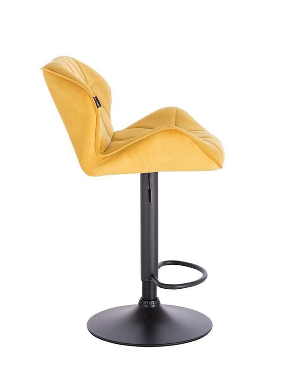 FOTEL HR111W ŻÓŁTY WELUR CZARNY MAT