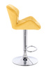 FOTEL HR111W ŻÓŁTY WELUR CHROMOWANA PODSTAWA