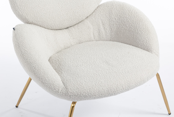 FOTEL HR2045 SZARY BARANEK ZŁOTA PODSTAWA