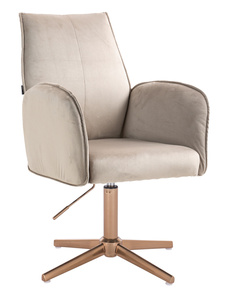 FOTEL HR280CROSS LATTE WELUR ZŁOTA PODSTAWA