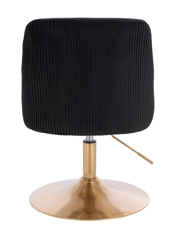 FOTEL HR920N CZARNY WELUR ZŁOTA PODSTAWA