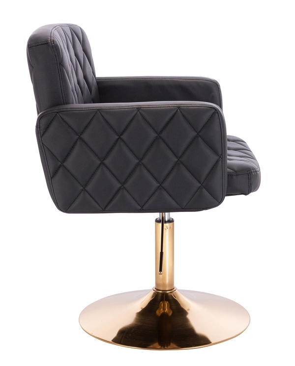 FOTEL HR802N CZARNY ZŁOTA PODSTAWA