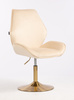 FOTEL HR350N KREMOWY WELUR ZŁOTA PODSTAWA