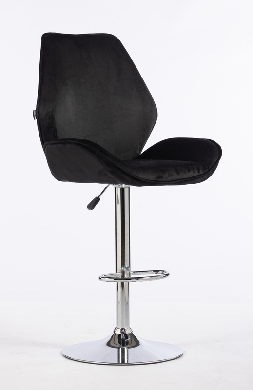 FOTEL HR350W CZARNY WELUR CHROMOWANA PODSTAWA