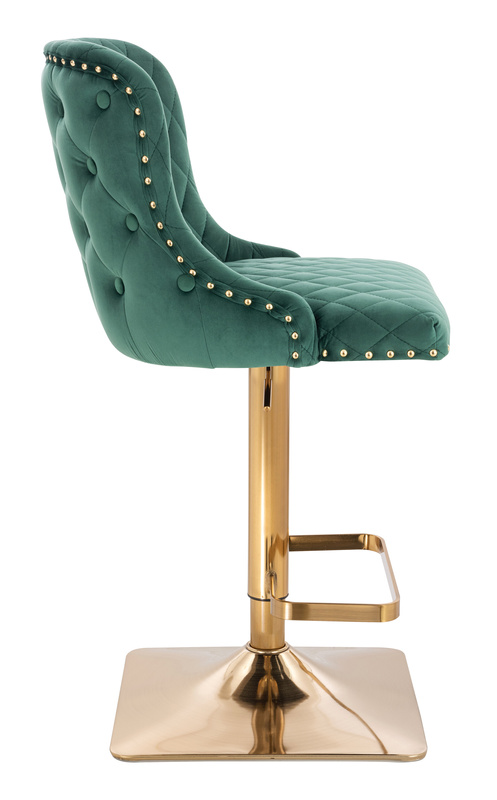 FOTEL HR940KW BUTELKOWA ZIELEŃ WELUR ZŁOTA PODSTAWA